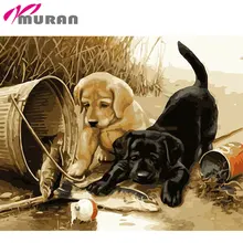 Муран животное собака живопись детский подарок цифровая картина маслом домашний Декор стены Искусство для гостиной рисунок по номерам
