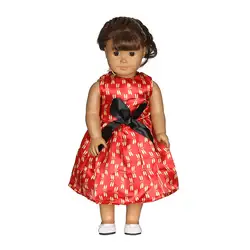 Красная юбка и черный костюм одежда Подходит для 18-дюймовой куклы одежда дети лучший подарок на день рождения b328