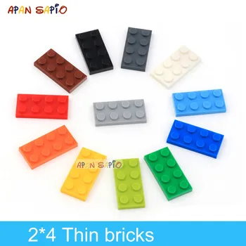 

60pcs DIY Building Blocks Thin Figure Bricks 2x4Dots Educational Creative Size Compatible With lego Plastic Toys for Children