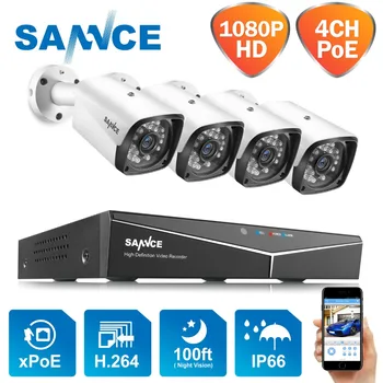 

SANNCE 4CH 1080P POE Network Video Security System 4PCS 2MP Outdoor Security IP Camera P2P Video Surveillance System CCTV Kit