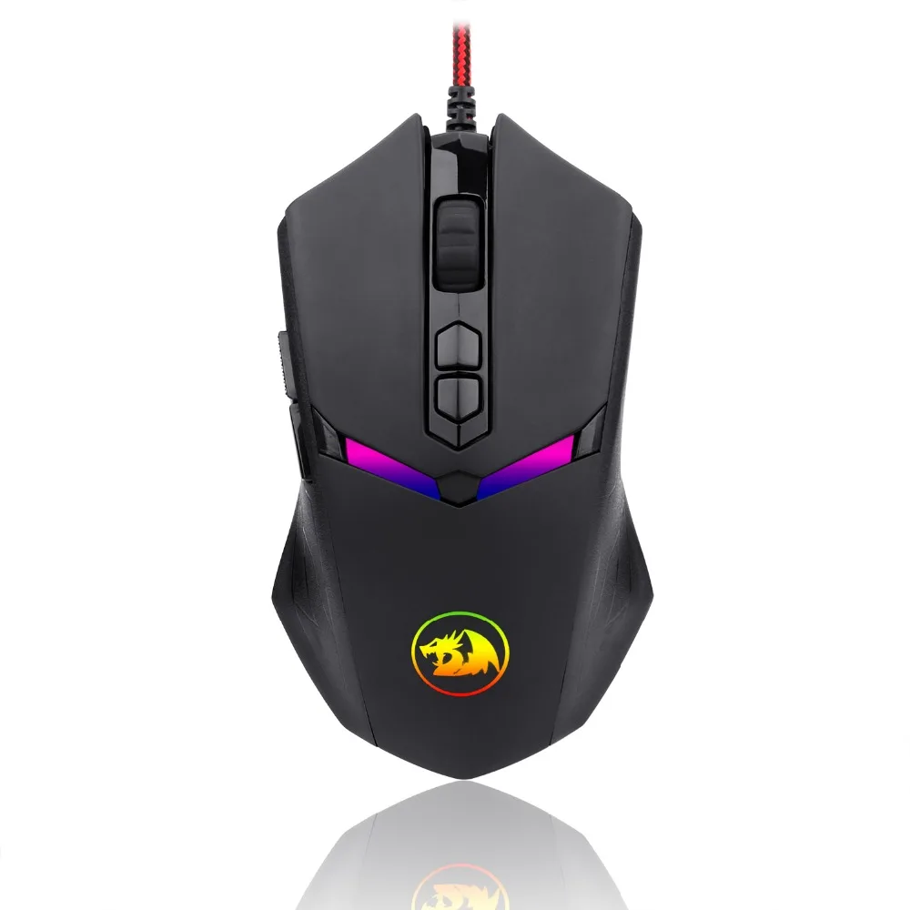 Redragon M602 игровой Мышь с цветовой моделью RGB светодиодный Подсветка Регулируемый Точек на дюйм эргономичный геймерская мышь боковые кнопки 8 встроенных весов