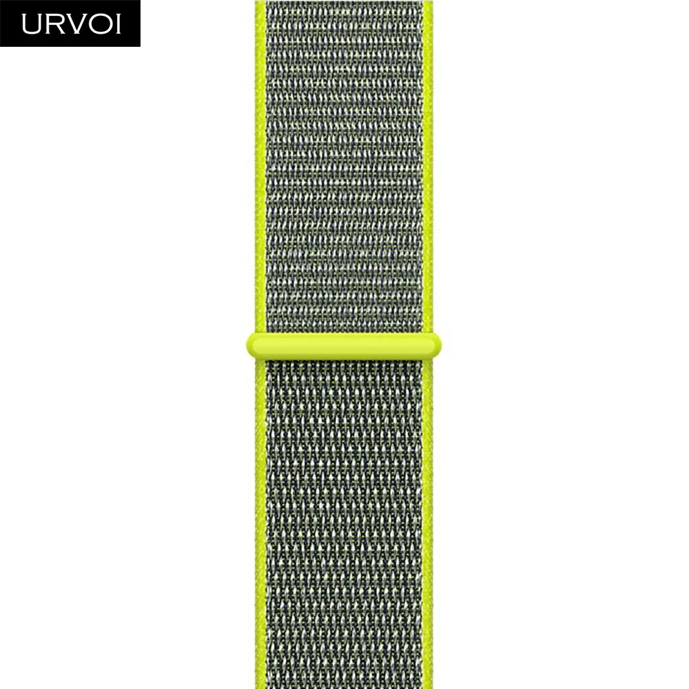 URVOI Sport loop для apple watch 4 5 3 2 Ремешок светоотражающий ремешок для iWatch band двухслойный крючок и петля осень Аляска синий - Цвет ремешка: Flash