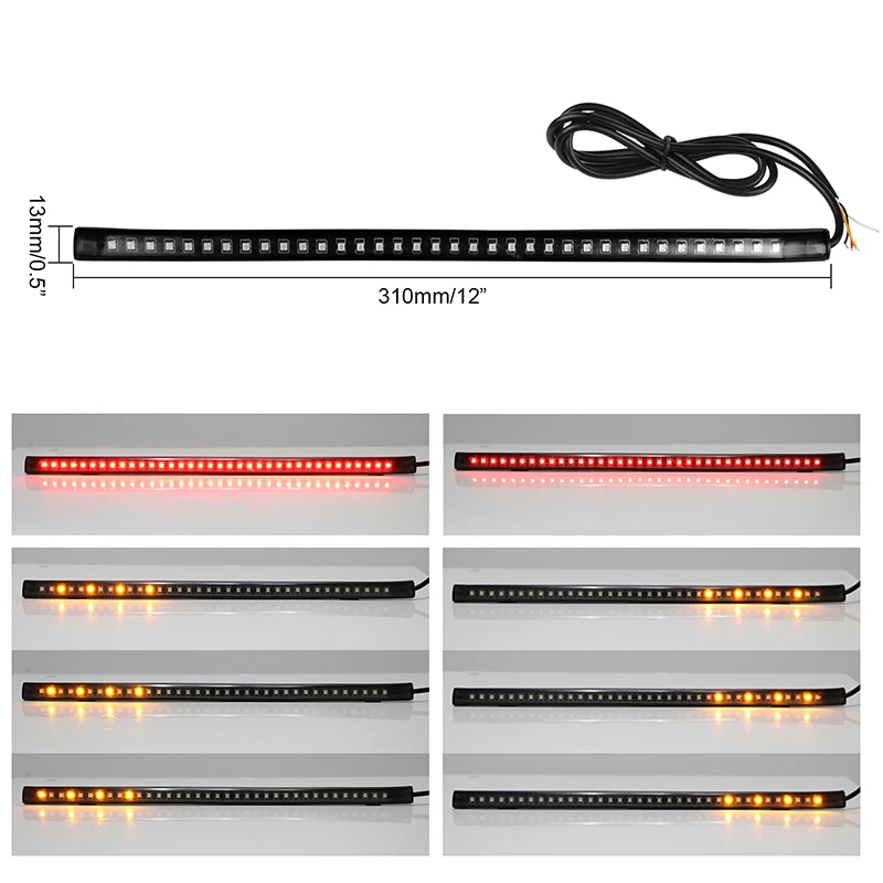 1" 31 см Гибкий 36 светодиодный светильник для мотоцикла, задний тормозной Стоп-светильник SMD 3528 с течением поворотов, светильник ing, функциональный светильник