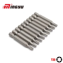 10 шт. 1/" 50 мм Torx T20 отвертка бит Набор инструментов ремонтные Отвертки Набор шестигранным хвостовиком сверло для Мощность бытовые ручные инструменты