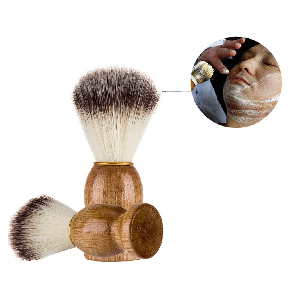 Инструменты для макияжа, кисть для бритья с изображением медведя, лучшая щетка для бритья волос барсука, бритва с деревянной ручкой, парикмахерский инструмент, 11*3,4*3,4 см, Прямая поставка Aug2 - Handle Color: A