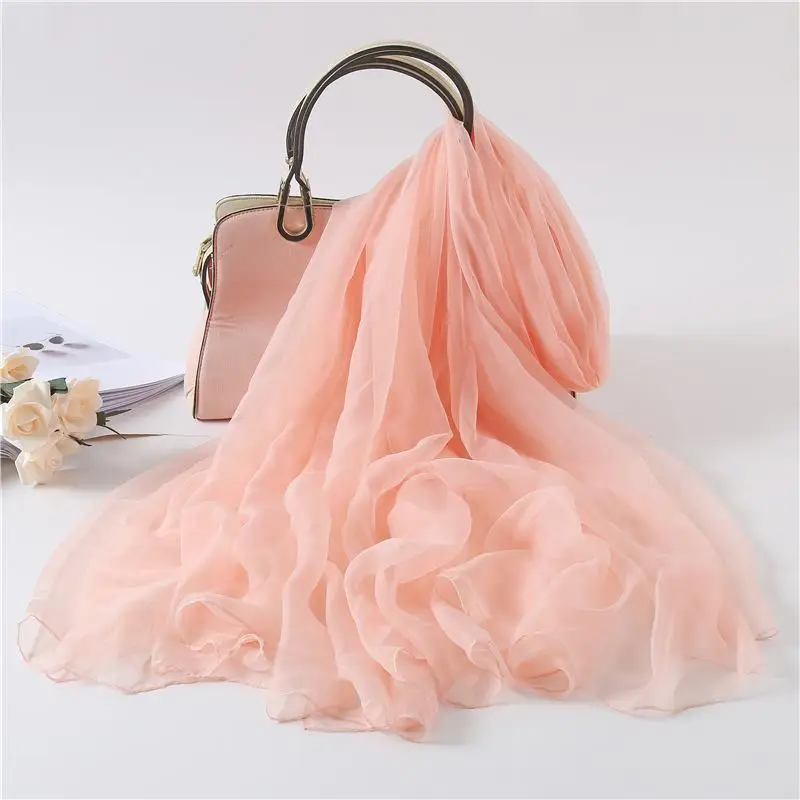 

Women's imitation silk scarf beach shawl spring summer autumn scarf plaid size beach shawl scarf for women