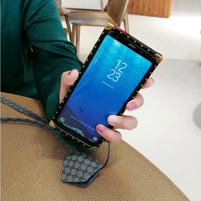 Роскошный вышитый 3D чехол для телефона с розами для samsung Galaxy S9 S8 Plus Note 9 с металлическими заклепками