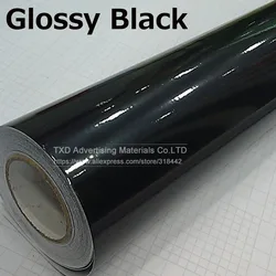 10/20/30/40/50/60x152CM Glossy Black Vinyl Car Decal Wrap Sticker Black Gloss Film Wrap Retail For HOOD Roof Motorcycle Scooter