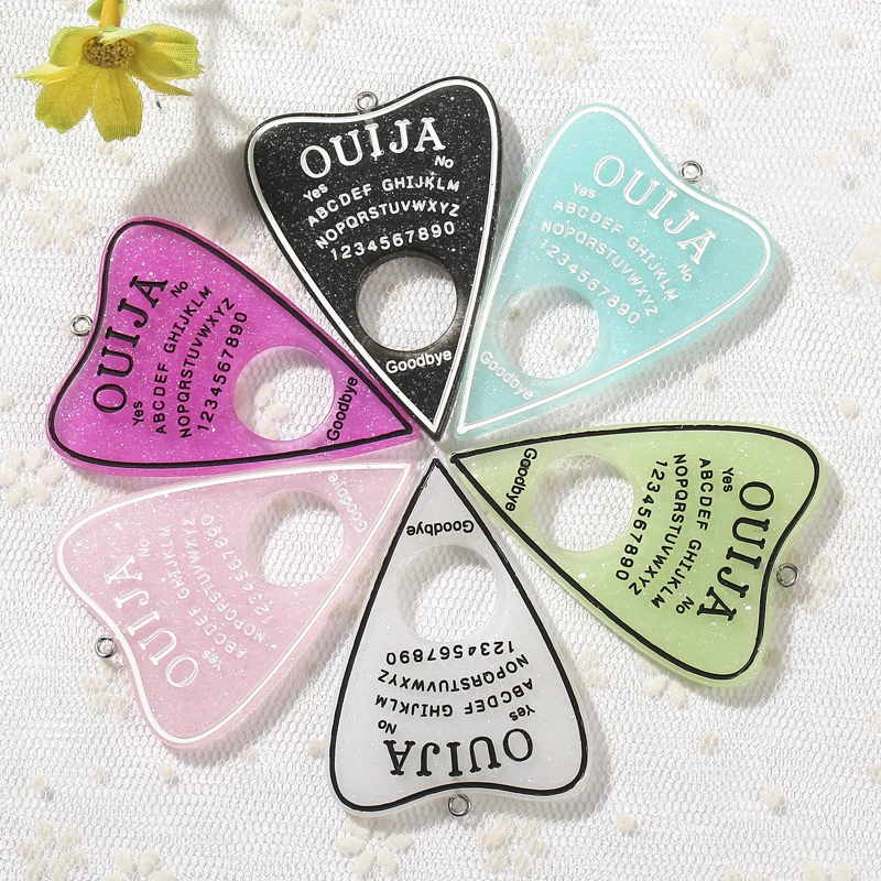 

10pcs 42*60mm ouija planchette charms flat back resin charms necklace pendant for DIY decoration