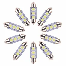 10PCS Car HIGH POWER 36mm FESTOON 3 SMD T10 5050 LED DC 12V Interior Dome Light New