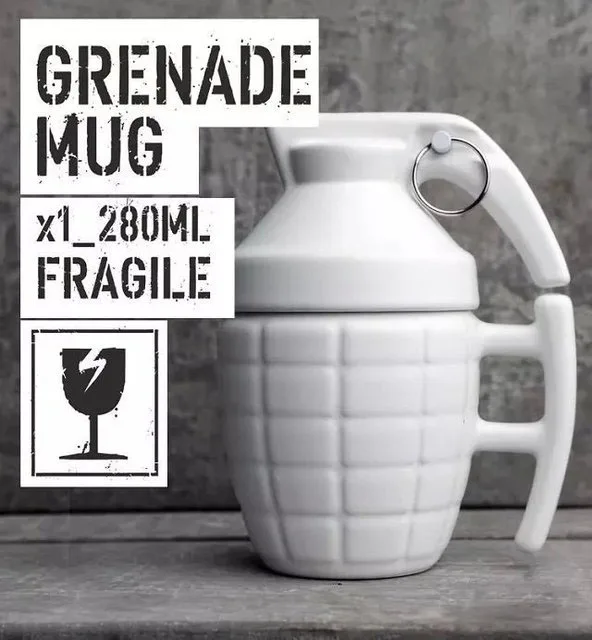 

Creative ceramics Grenade Coffee Mugs tea mug Water cup with Lid Ceramic coffe cup tea mug Funny Gifts creativa taza de cafe