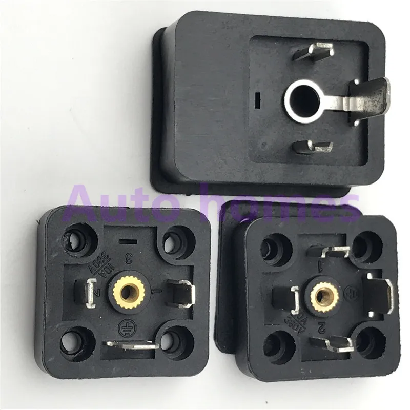 

10 pcs/lot Solenoid Valve Plug Socket Connector Box Square Base