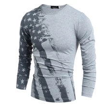 2017 Hot Sale Sale Full Fashion Spring And Autumn Men T-shirt Long Sleeve T Shirt American Flag Printed Male T-shirts Camiseta fashion spring and autumn color letter printing men s long sleeve t shirt