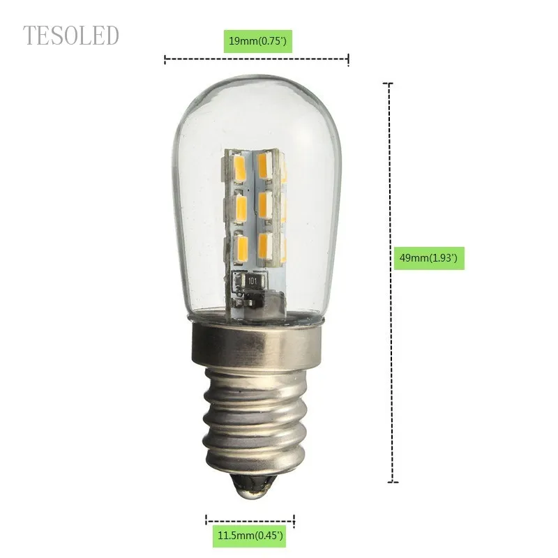 E12 24 светодиодный 3014SMD светодиодный светильник на холодильник энергосберегающий холодильник светильник 3 Вт AC110/220 В Точечный светильник морозильная камера белый/теплый белый 8,30