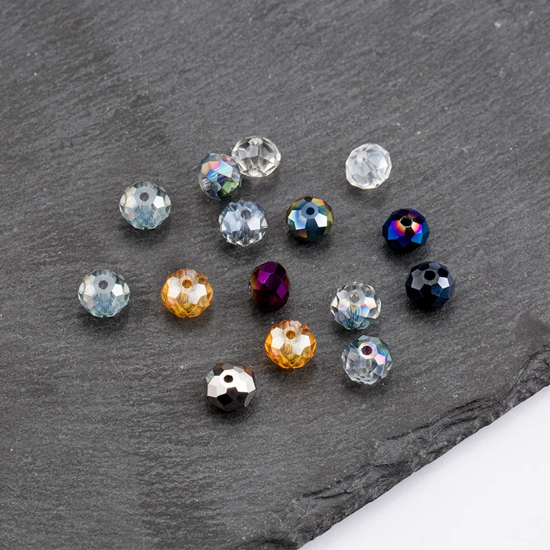 Позолоченные AB цвета 4 мм-8 мм круглые стеклянные бусины шариковой формы хрустальные бусины для изготовление браслета ожерелья diy, аксессуары для ювелирных изделий