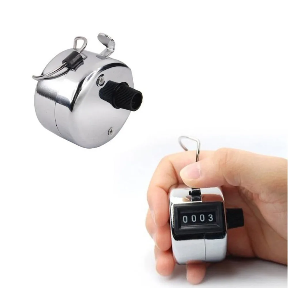 

Hand Tally Counter Clicker Promotion Stainless Metal Mini Sport Lap Golf Hand Held Manual 4 Digit Number Silver