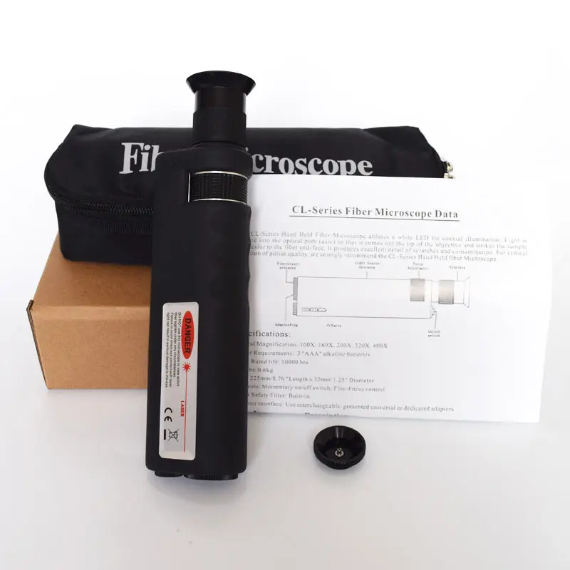 Handheld 200x Fiber Optical Inspection Microscope