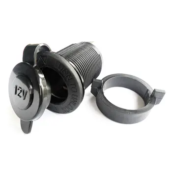 

12V Car Waterproof Cigarette Power Socket Plug Outlet Motorcycle Car Boat Tractor Accessory Car-styling Black Color