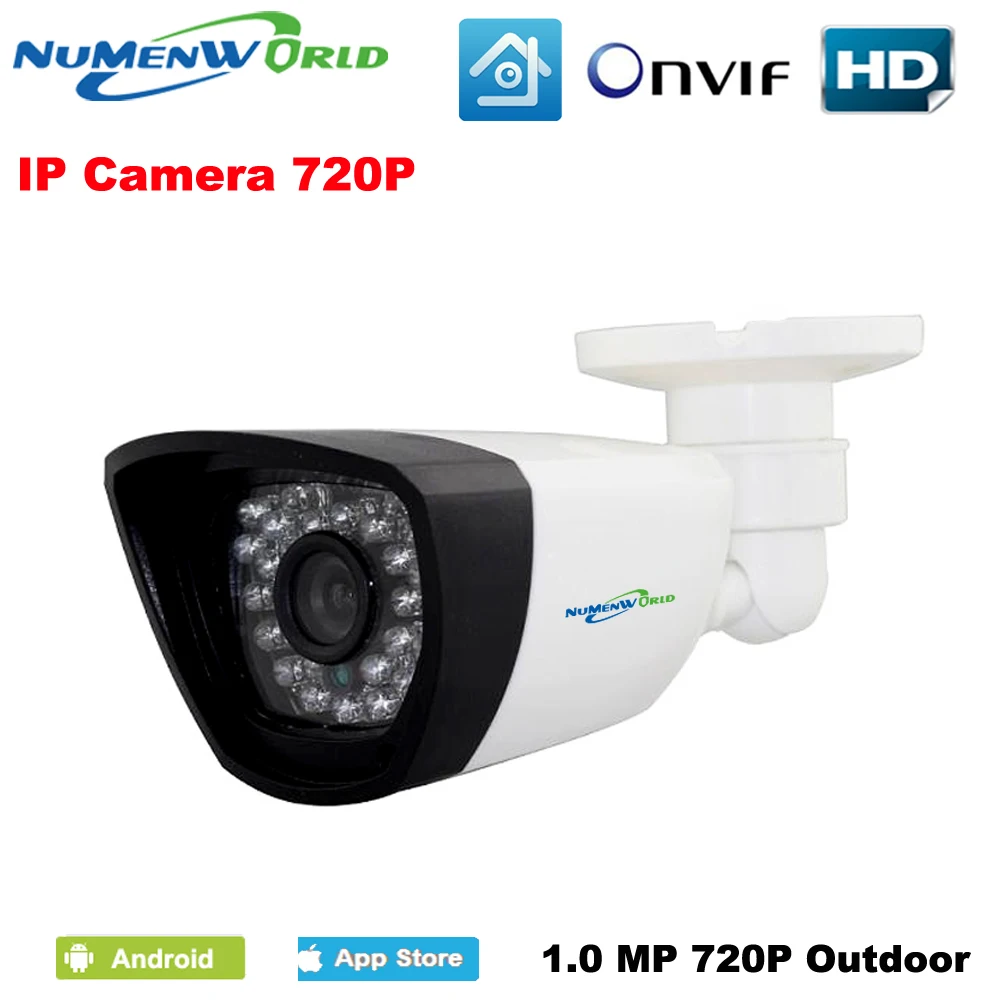 Новая Водонепроницаемая камера 1280*720P HD ONVIF Cloud Webcam bullet Security IP Cam IR ночного видения