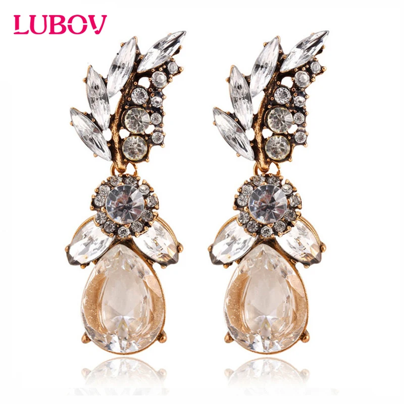 

Fashion Jewelry Summer Style White Leaf Crystal Acrylic Earrings Irregular Geometric Figure Big Crystal Water Earrings Women