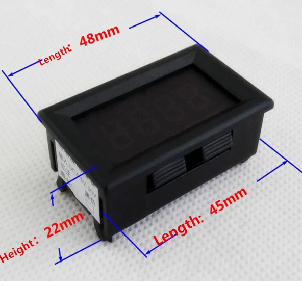 Светодиодный мини-дисплей для автомобиля, цифровой вольтметр постоянного тока 4-30 в 0,36 дюйма, измеритель напряжения, красный, 3 провода, высокая точность