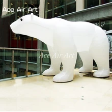 Яркий гигантский стоящий белый надувной белый медведь модель для мероприятий украшения/реклама со светодиодными огнями