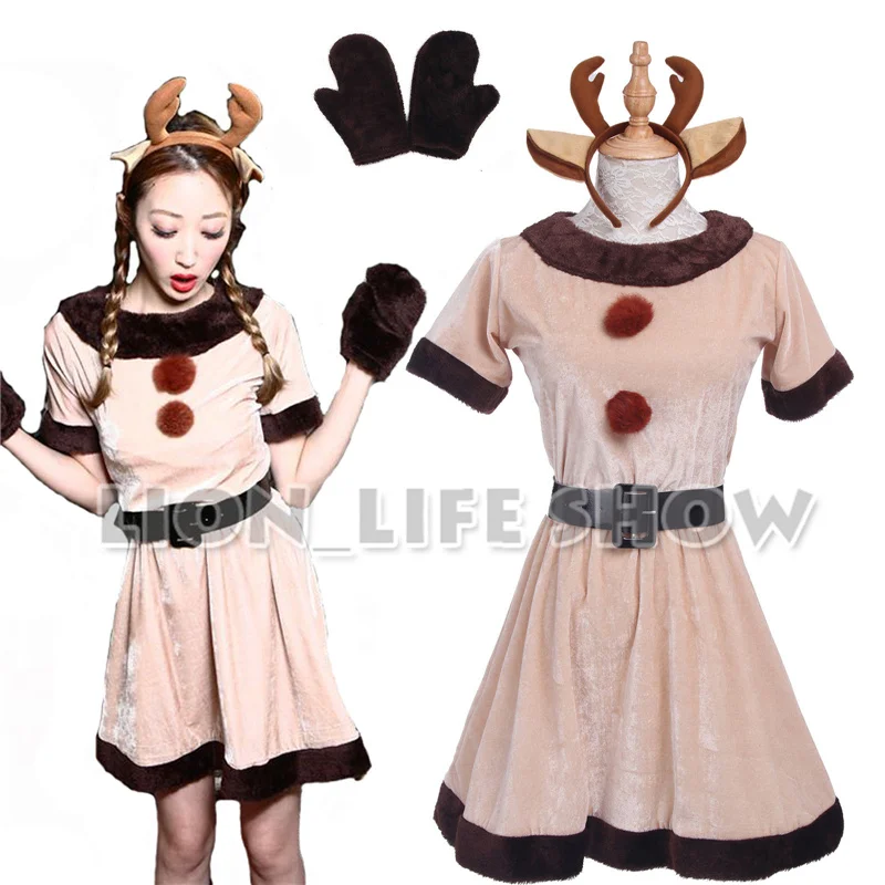 Женские рождественские костюмы серый женский зимний костюм с оленем|deer costume|christmas