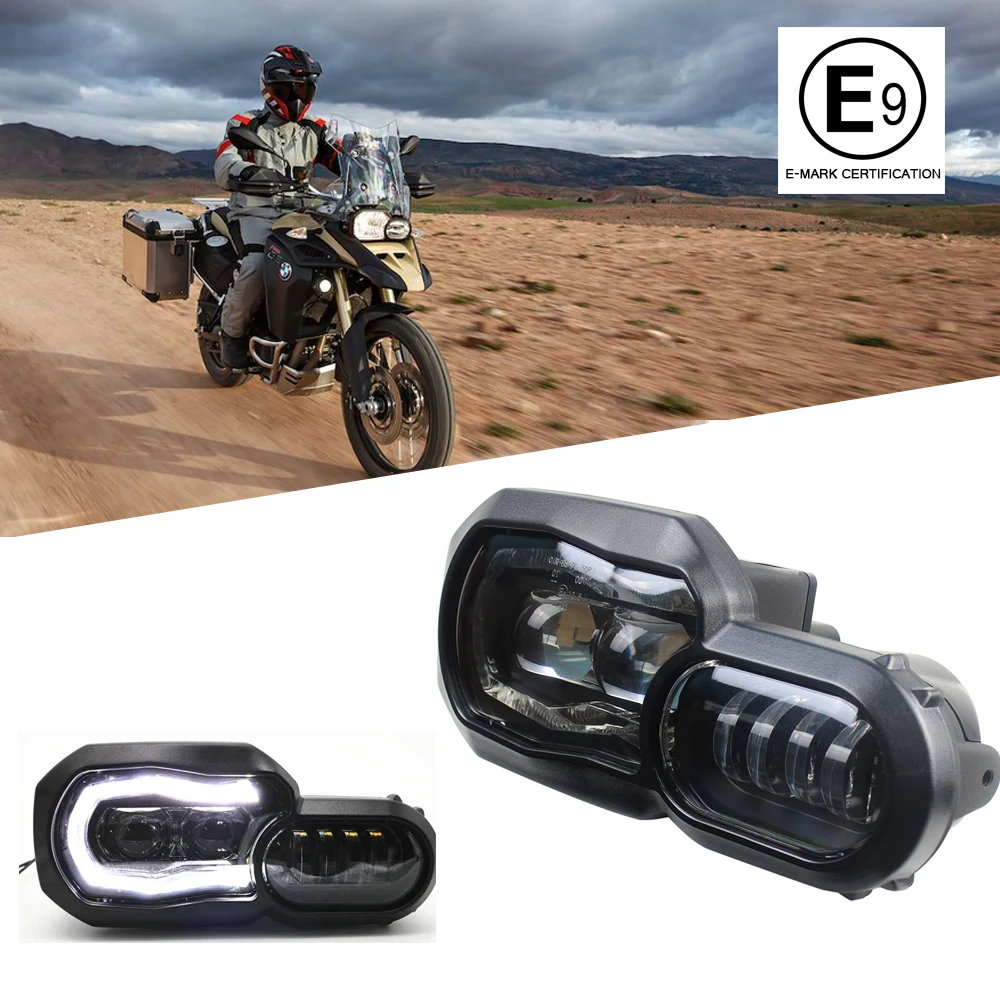 

New Arrival E-mark Approved Headlights for BMW F650GS F700GS F800GS ADV F800R Motorcycle Lights Complete LED Headlight Assembly