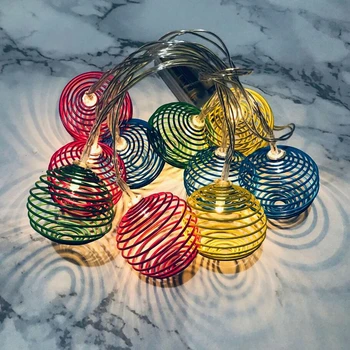 

1.5M Round LED String Light Colorful Hollow Out Geometric Decor Lamp for Party Home Garden