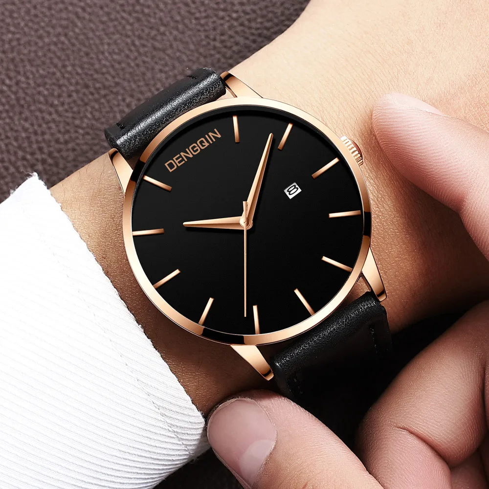 

Men's Watches Luxury Chic Brand Quartz Clock Army Military Leather Date Wrist orologio uomo montre homme 2019 erkek kol saati