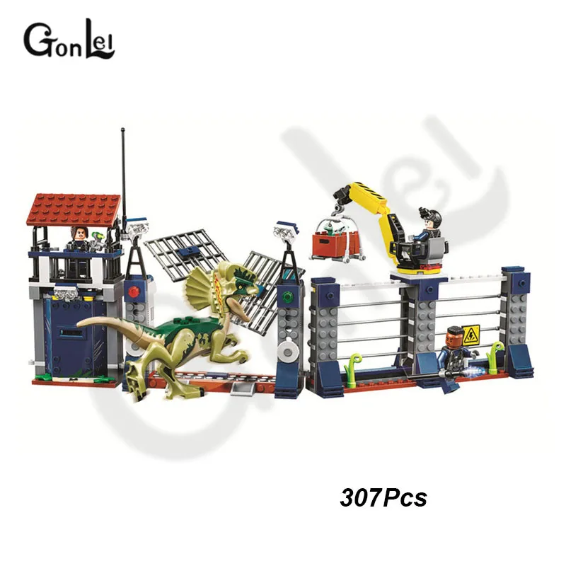 Мир динозавров юрского периода парк 2 динозавров Raptor Защитная зона Набор строительных блоков детские игрушки подарки