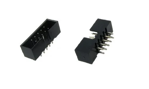

100 Pcs Box header IDC Socket 2.54mm 2x5 Pin 10 P Straight Male square pin 0.64mm 2 rows space 2.54