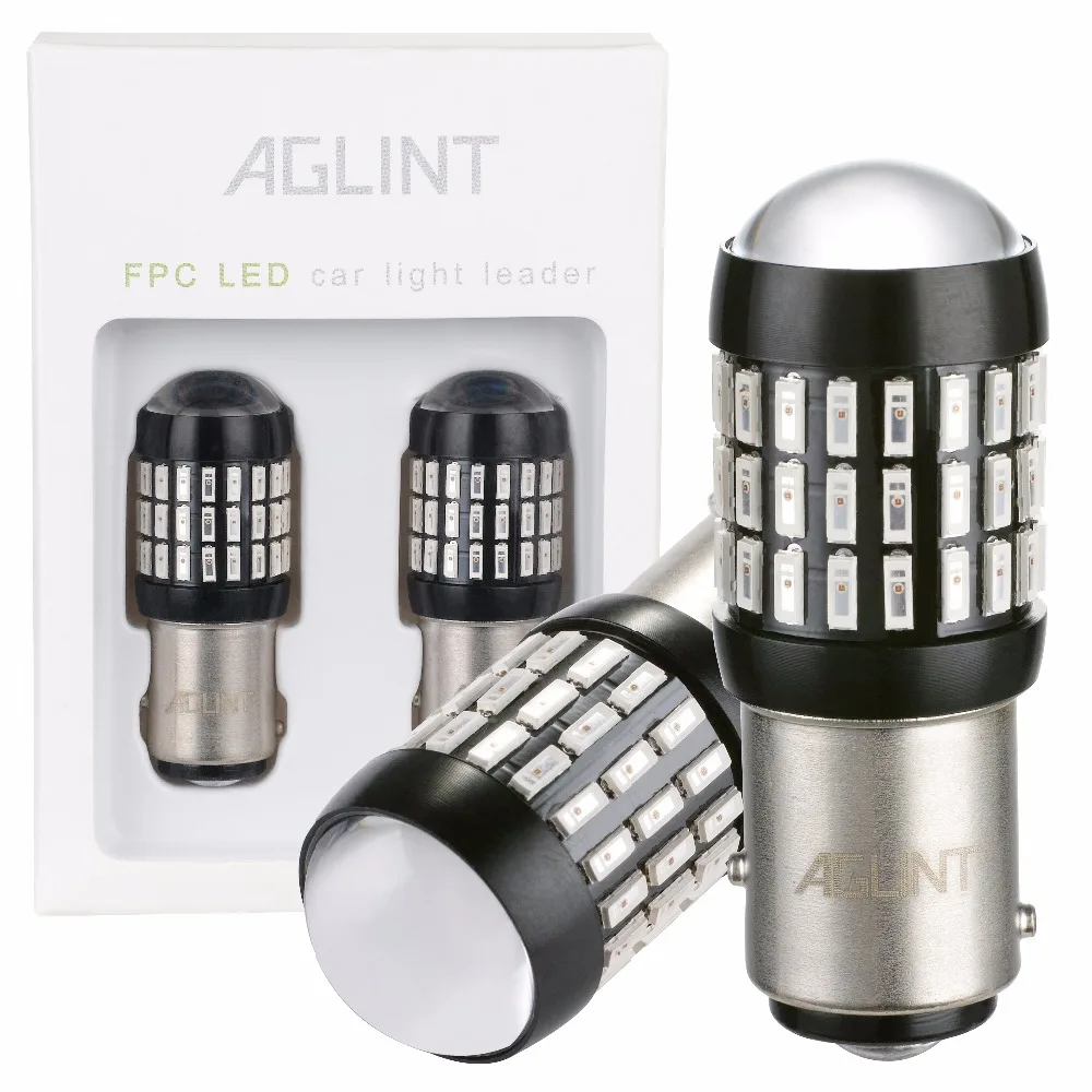 

AGLINT 2PCS Red Car LED Bulb P21W 520 Lumen 1157 4014 Super Brightness For Automotive LED Backup Reverse Brake Light 12V 24V