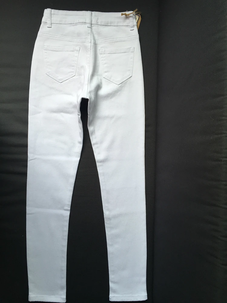2017 Women Brand Clothing Skinny White Jeans New Street Style Popular Cotton Slim Pencil Pants High Waist Female Denim Pant Jean (11)