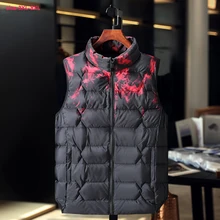 Новое поступление, Модный осенне-зимний мужской жилет, хлопковая стеганая куртка, повседневная Толстая куртка с принтом на молнии размера плюс 3XL 4XL 5XL 6XL 7XL 8XL