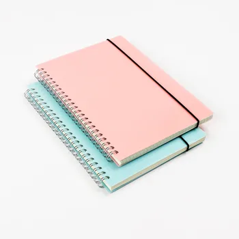 

Korean A5 Coil Notebook Colored Craft Cover Spiral Composition Notepad Dot Grid Blank Line for Accounts Recording Daily Memos