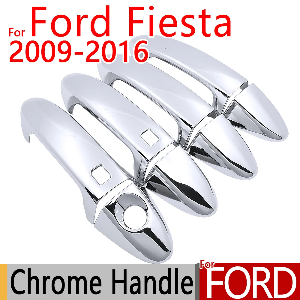 For Ford Fiesta 2009 2016 Chrome Door Handle Covers Trim Set of 4Pcs