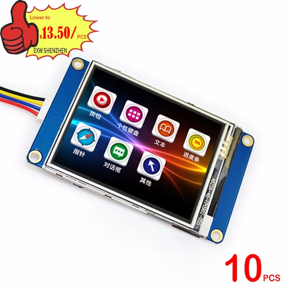 10 шт. X 2,8 "Nextion одноцветное ичм умных USART UART серийный сенсорный TFT ЖК-дисплей модуль Дисплей Панель для малина Pi 10 шт. X 2,8 "Nextion одноцветное ичм умных USART UART серийный сенсорный TFT ЖК-дисплей модуль Дисплей Панель для малина Pi