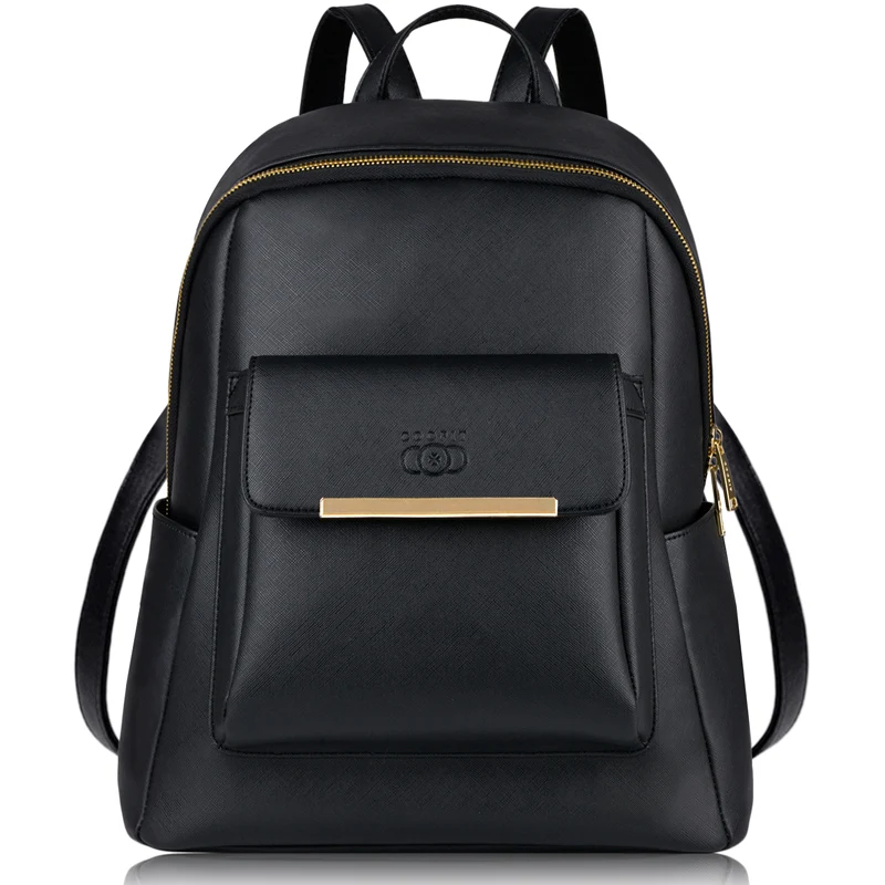 

Coofit Brand Designer Ladies Female Backpack with Adjustable Straps Metal Embossing PU Leather Bagpack For Girls Teens Youth