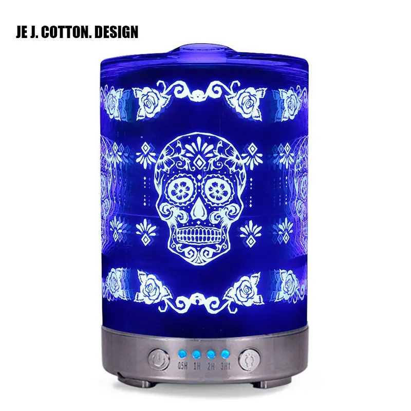 

Skull 3D Ultrasonic Humidifier Aromatherapy Air Humidifier Fogger LED Night Light for Home Aroma Essential Oil Diffuser 100-240V