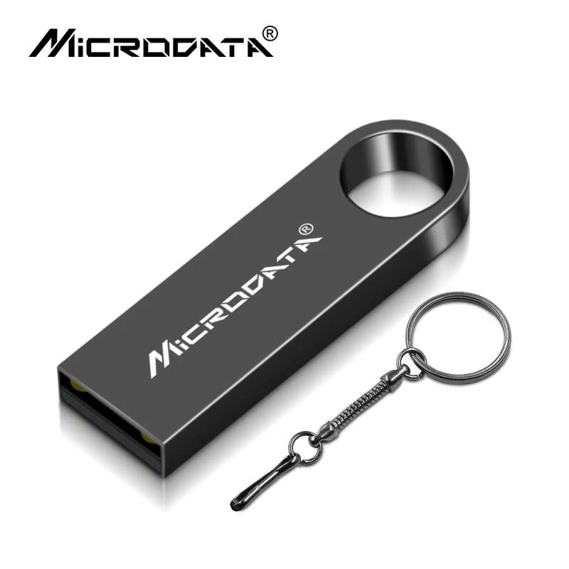 Бренд MicroData, USB флеш-накопитель, 16 ГБ, флеш-накопитель, 32 ГБ, 64 ГБ, 128 ГБ, флеш-накопитель, флеш-карта памяти, 8 ГБ, U диск, cle, usb с брелоком - Цвет: Black