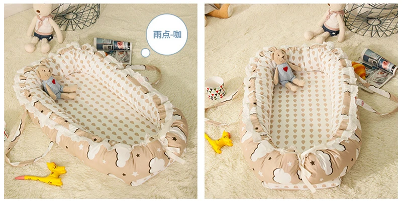 Детские кроватки принт хлопок бионический кровать, пригодная для стирки Многофункциональный туристическая детская кроватка кровать с