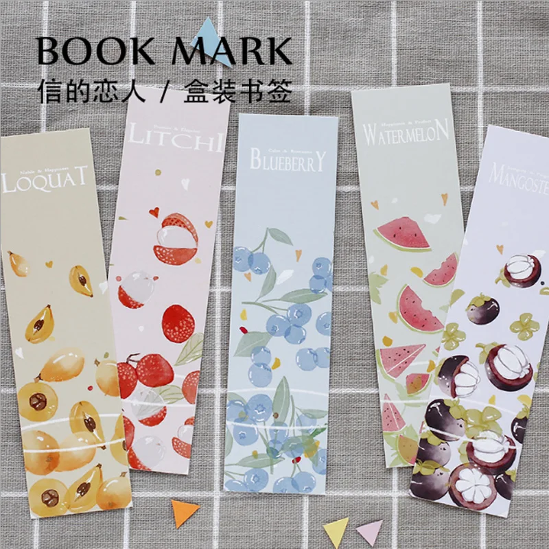 30 Pcs/lot Cute Creative fruit Paper Bookmark Books Clip School Supplies Accessories Stationery Bookmarks