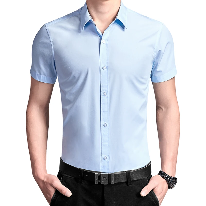 MarKyi, одноцветные мужские рубашки, обычные, подходят размера плюс 5xl, с коротким рукавом, повседневные, облегающие, соц. рубашки для мужчин, camisa hombre