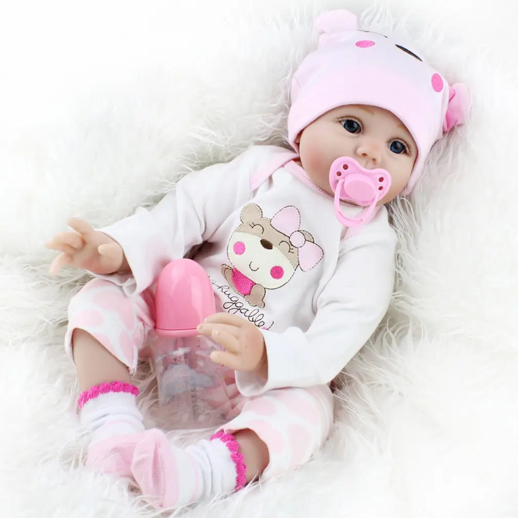 

hot!55CM 6PCS/SET Cute Design Kids Reborn Baby Doll Soft Vinyl Lifelike Newborn Doll Girl Best Birthday Gift For Children Girls
