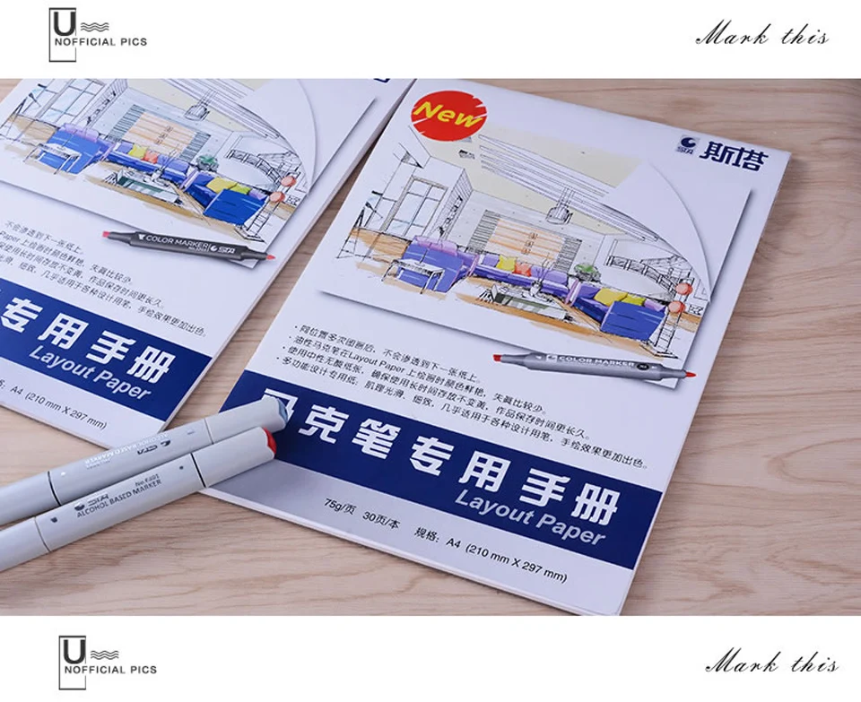 Notebook para Marcadores de Desenho Bloco de Notas de Papel para Desenhar Marcador Folhas a4 0000 Sta Pad 30 7 Papel p pintura