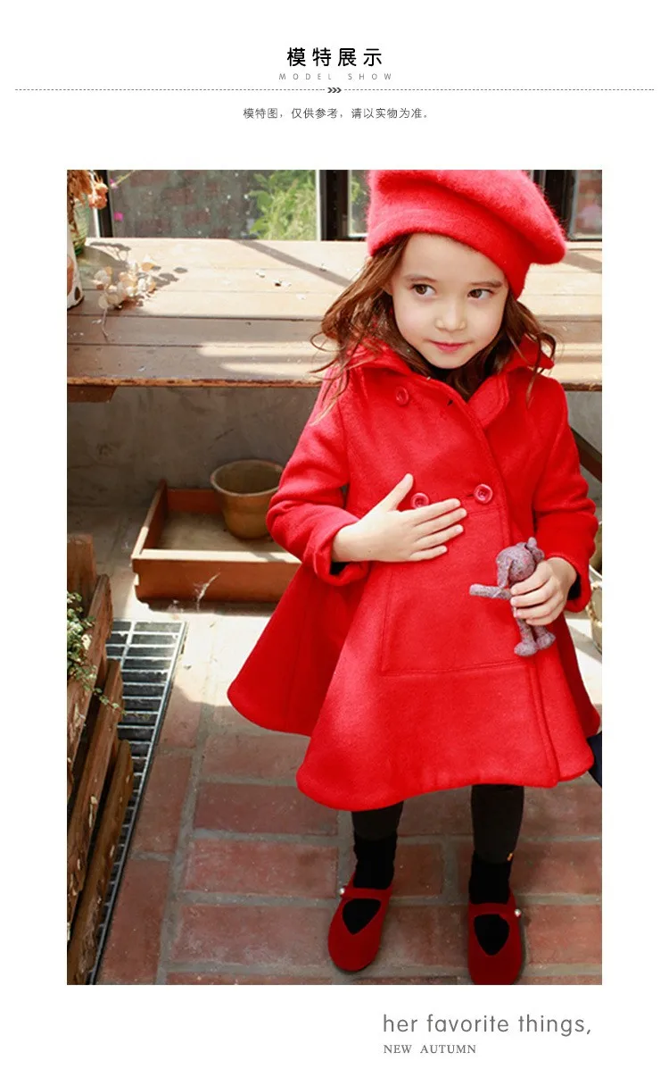 Новое модное шерстяное пальто для девочек детские куртки осень-зима цветные детские пальто из шерсти детская одежда верхняя одежда для девочек