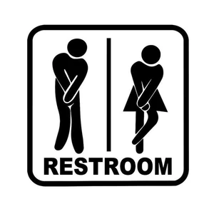 Restroom Unisex Sign Funny Car Truck Window Decal Sticker Car Accessories Motorcycle Helmet Car Styling Car Sticker