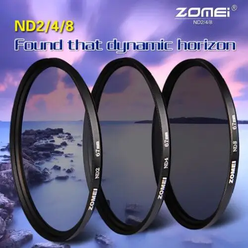 Комплект нейтральных фильтров Zomei для объектива ND ND2+ ND4+ ND8 52 мм 58 мм 62 мм 67 мм 77 мм 82 мм для объектива камеры Canon Nikon sony