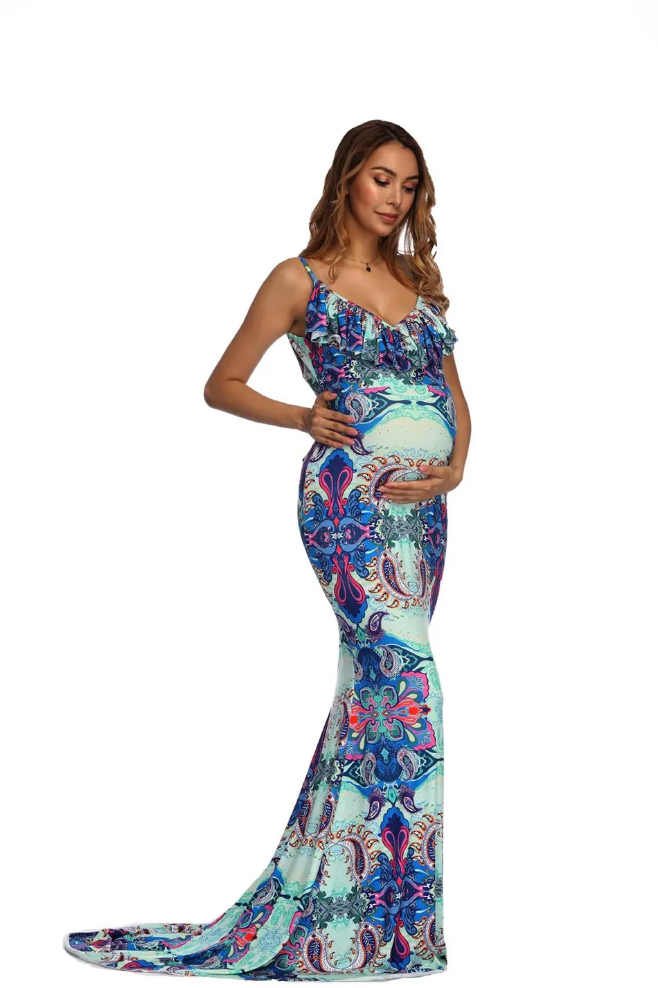 Women Floral Printed Pregnant Dress (10)